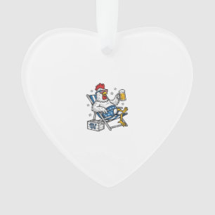 Grappig 4 juli Kip Bier Patriottisch Shirt Ontwerp Ornament