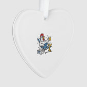 Grappig 4 juli Kip Bier Patriottisch Shirt Ontwerp Ornament (voorkant)