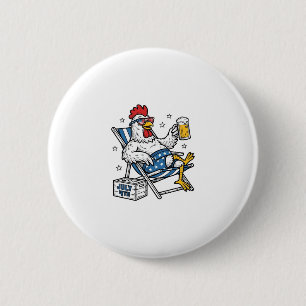 Grappig 4 juli Kip Bier Patriottisch Shirt Ontwerp Ronde Button 5,7 Cm