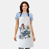 Grappig 4 juli Kip Bier Patriottisch Shirt Ontwerp Schort (Gedragen)