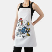 Grappig 4 juli Kip Bier Patriottisch Shirt Ontwerp Schort (Insitu)