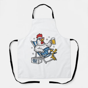 Grappig 4 juli Kip Bier Patriottisch Shirt Ontwerp Schort