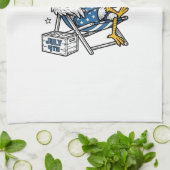 Grappig 4 juli kip bier patriottisch shirt ontwerp theedoek (Gevouwen)