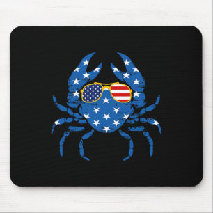 Grappig 4 juli krab visser Amerikaanse vlag vin Muismat