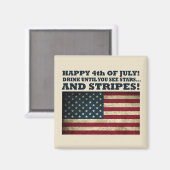 Grappig 4 juli magneet (Voorkant / Achterkant)