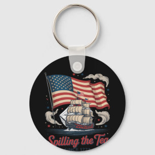 Grappig 4 juli morsen van de thee sinds 1773 USA Sleutelhanger
