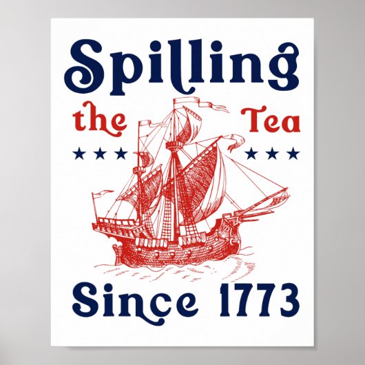 Grappig 4 juli morsen van de thee sinds 1773 Vier Poster (Voorkant)