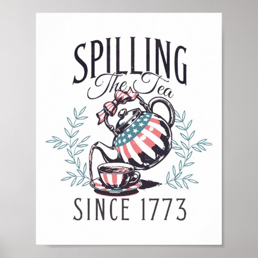 Grappig 4 juli morsen van de thee sinds 1773 Vier Poster (Voorkant)