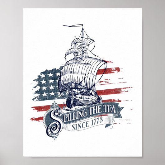 Grappig 4 juli morsen van de thee sinds 1773 Vier Poster (Voorkant)