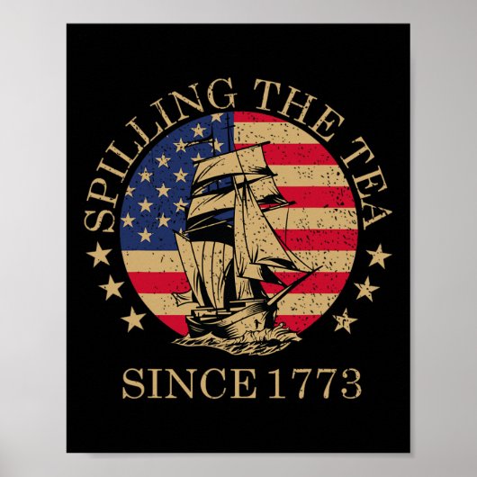 Grappig 4 juli morsen van de thee sinds 1773 Vier Poster (Voorkant)