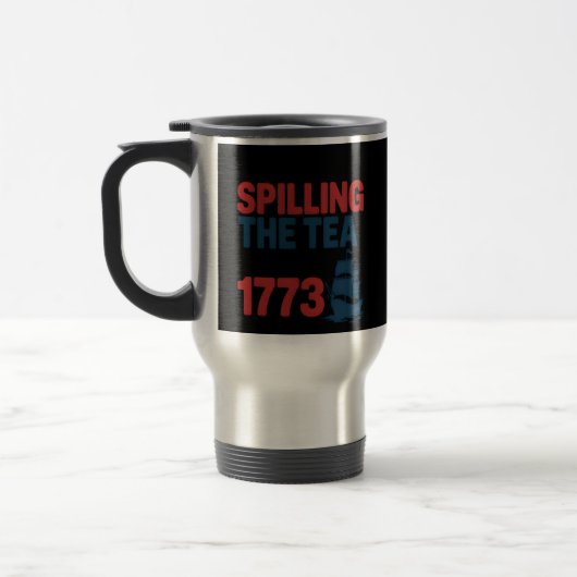 Grappig 4 juli morsen van de thee sinds 1773 Vier Reisbeker (Links)