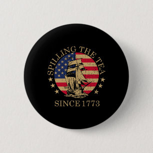 Grappig 4 juli morsen van de thee sinds 1773 Vier Ronde Button 5,7 Cm