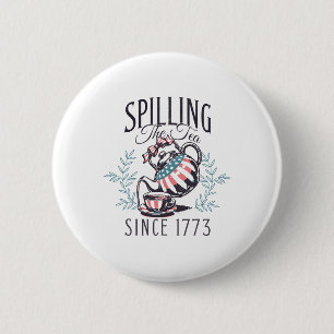 Grappig 4 juli morsen van de thee sinds 1773 Vier Ronde Button 5,7 Cm