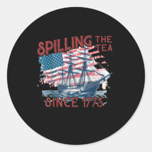 Grappig 4 juli morsen van de thee sinds 1773 Vier Ronde Sticker