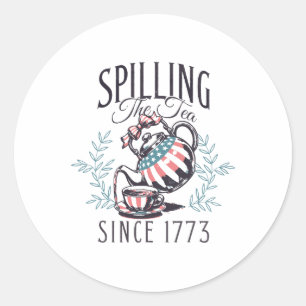 Grappig 4 juli morsen van de thee sinds 1773 Vier Ronde Sticker