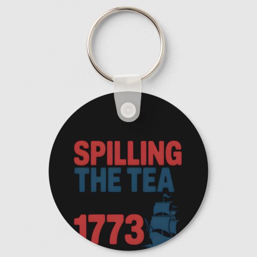 Grappig 4 juli morsen van de thee sinds 1773 Vier Sleutelhanger (Voorkant)