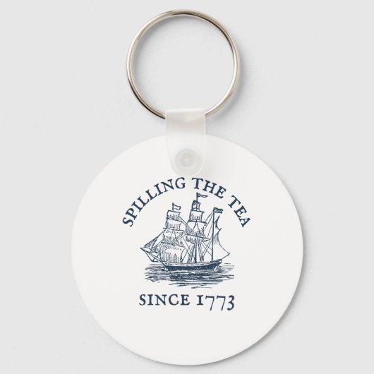 Grappig 4 juli morsen van de thee sinds 1773 Vier Sleutelhanger (Voorkant)
