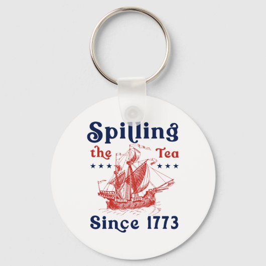 Grappig 4 juli morsen van de thee sinds 1773 Vier Sleutelhanger (Voorkant)
