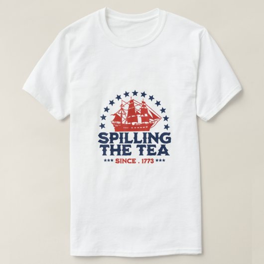 Grappig 4 juli morsen van de thee sinds 1773 Vier T-shirt (Design voorkant)