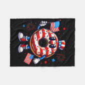 Grappig 4 juli Onafhankelijkheid Donut Touch My Fr Fleece Deken (Voorkant (Horizontaal))