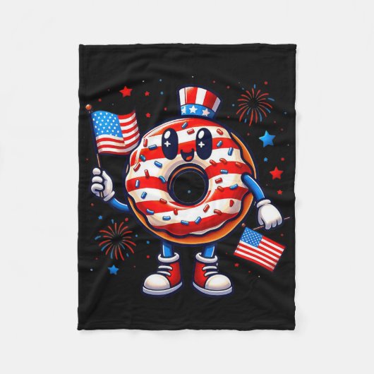 Grappig 4 juli Onafhankelijkheid Donut Touch My Fr Fleece Deken (Voorkant)