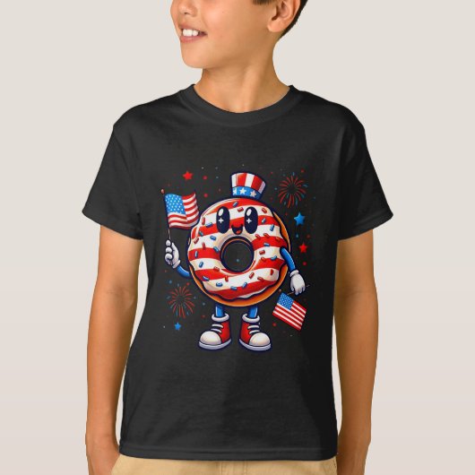 Grappig 4 juli Onafhankelijkheid Donut Touch My Fr T-shirt (Voorkant)
