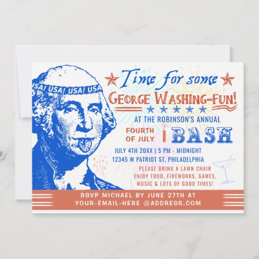 Grappig 4 juli Onafhankelijkheidspartij | Washingt Kaart (Voorkant)
