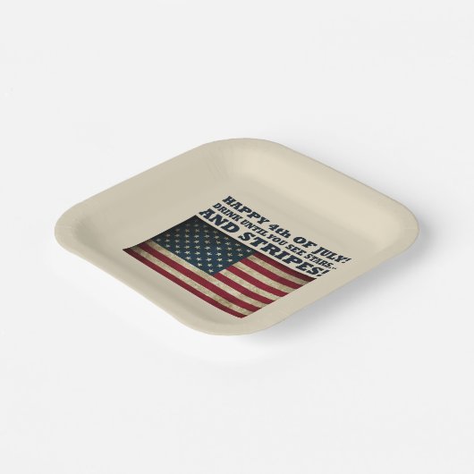 Grappig 4 juli papieren bordje (Gebogen)