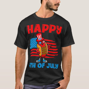 Grappig 4 juli Patriottische Hotdog zonnebril T-shirt