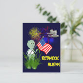 Grappig 4 juli Redneck Aliens Briefkaart (Staand voorkant)