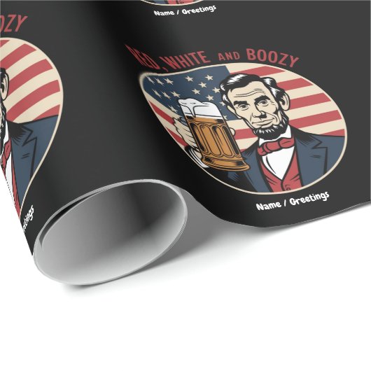 Grappig 4 juli Rood Wit en Boozy Cadeaupapier (Rol Hoek)