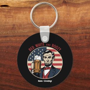 Grappig 4 juli Rood Wit en Boozy Sleutelhanger