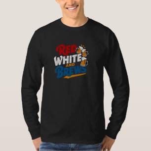 Grappig 4 juli rood wit en brouwt patriottische be t-shirt