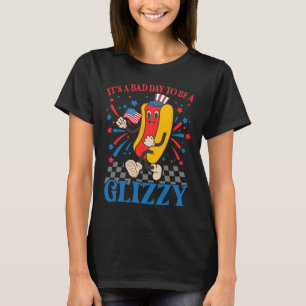 Grappig 4 juli USA Hotdog Het is een slechte dag o T-shirt