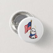 Grappig 4 juli Vermoeid Amerikaans karakter Ronde Button 3,2 Cm (Voorkant /achterkant)