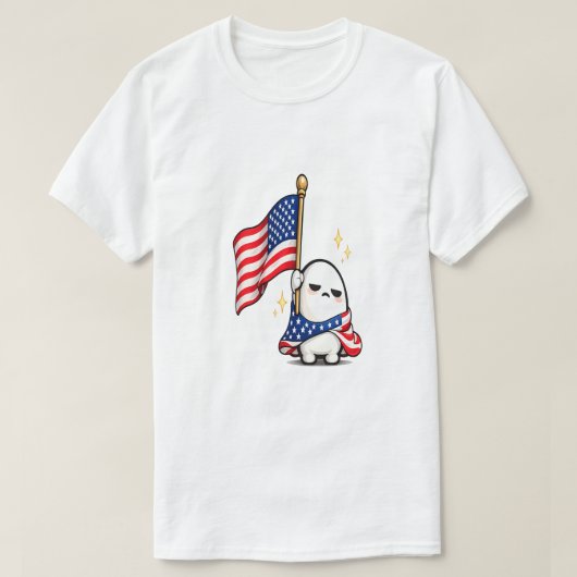 Grappig 4 juli Vermoeid Amerikaans karakter T-shirt (Design voorkant)