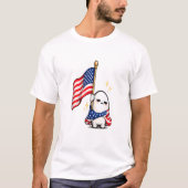 Grappig 4 juli Vermoeid Amerikaans karakter T-shirt (Voorkant)
