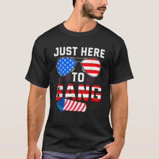 Grappig 4 juli VS zonnebril vuurwerk blauw Pa T-shirt