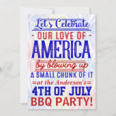 Grappig 4 juli Vuurwerk BBQ | Barbecuefeest Kaart (Voorkant)