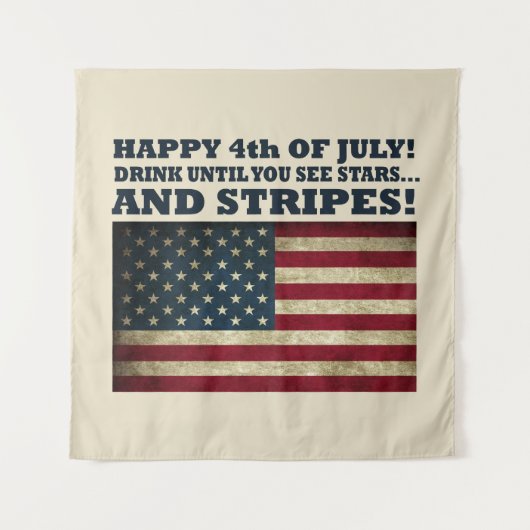 Grappig 4 juli wandkleed (Voorkant)