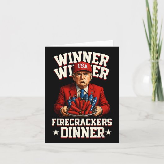 Grappig 4 juli winnaar Firecrackers Dinne Kaart (Voorkant)