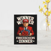 Grappig 4 juli winnaar Firecrackers Dinne Kaart (Gele Bloem)
