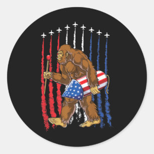 Grappig 4 van Juli Ontwerp Vlag USA Ronde Sticker