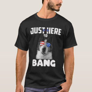 Grappig 4e juli Akita Dog hier om de VS te bang te T-shirt