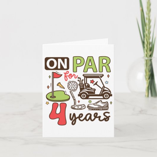 Grappig 4e Verjaardag Golf Shirt 4 jaar oude Golfe Kaart (Voorkant)