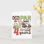 Grappig 4e Verjaardag Golf Shirt 4 jaar oude Golfe Kaart (Gele Bloem)