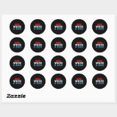 Grappig 4th of July 4th Retro USA Rood Wit BBQ Ronde Sticker (Vel)