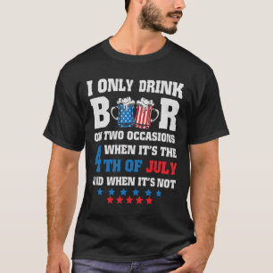 Grappig 4th of July-bierliefhebbende vader die cad T-shirt