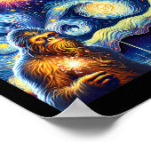 Grappig 4th of July Bigfoot Night Fireworks Fourth Poster (Hoek)