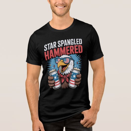 Grappig 4th of July Design voor Heren Tri-Blend Shirt (Voorkant)